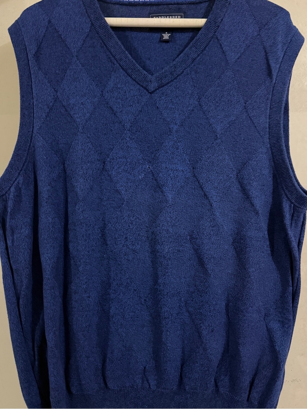 Saddlebred Men's Royal Blue Diamond-Pattern V-Neck Sweater Vest